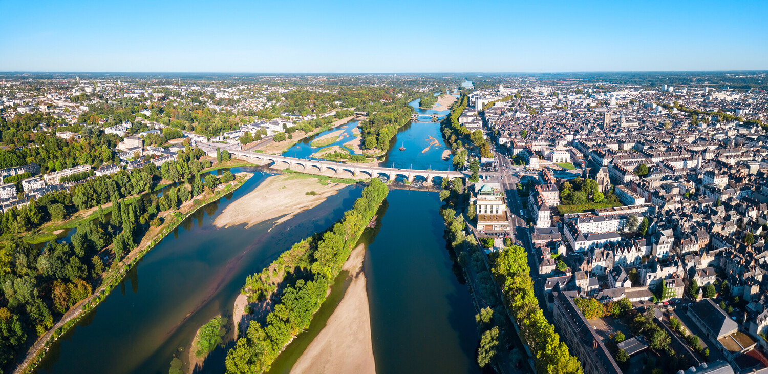 Tours france river and cityscape 