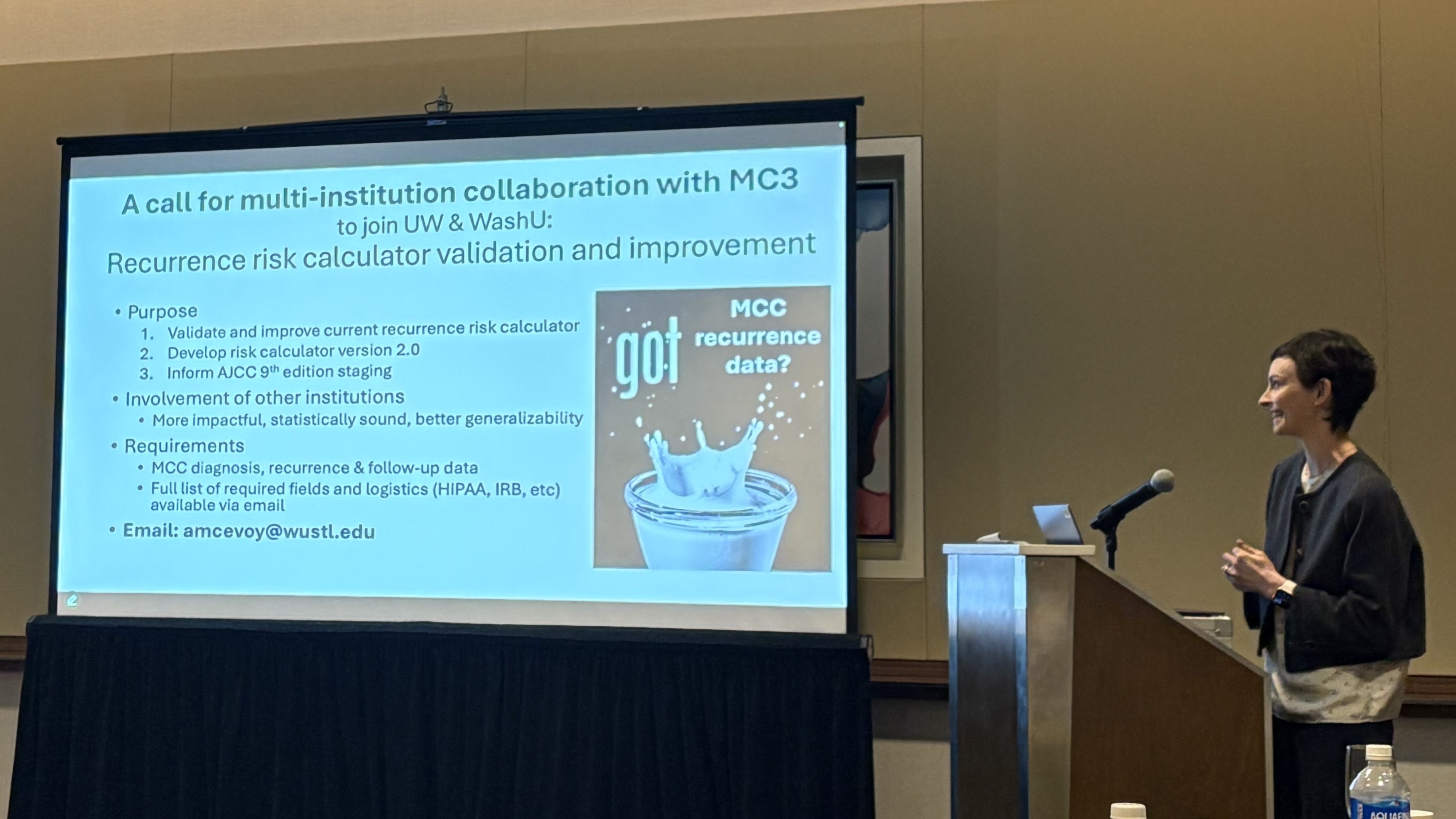 Aubriana McEvoy, MD, MS, presenting at the MMIG meeting in Orlando.